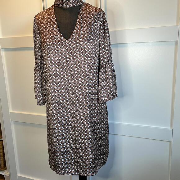 Matty M Dresses & Skirts - matty m Rust Patterned Dress with Bell Sleeves